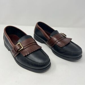 Sperry Tremont Kiltie Buckle Black and Brown Leather Loafers Men’s Size 8
